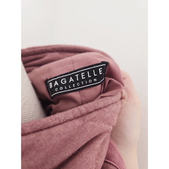 Bagatelle Quilted Cotton French Terry Zip Up Pink Stand Collar Womens Jacket XL - Picture 11 of 13